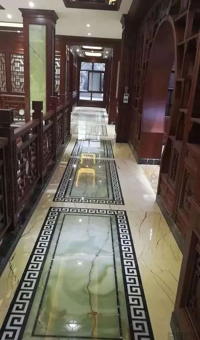 新中式石材拼花走廊过道,大道至简(图6) 新中式石材拼花走廊过道,大道至简