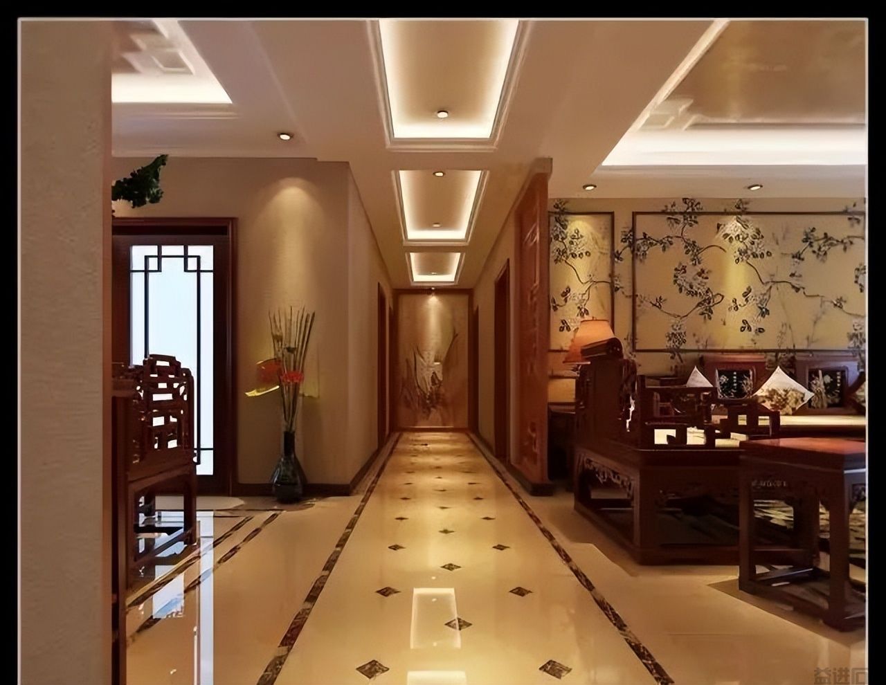 新中式石材拼花走廊过道,大道至简(图38) 新中式石材拼花走廊过道,大道至简