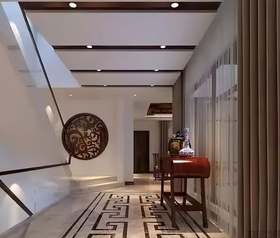 新中式石材拼花走廊过道,大道至简(图57) 新中式石材拼花走廊过道,大道至简