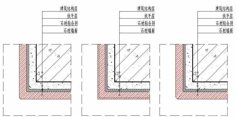 饰面石材设计要求 | 墙面石材细节构造示意图汇总(图6) 饰面石材设计要求 | 墙面石材细节构造示意图汇总(图6)