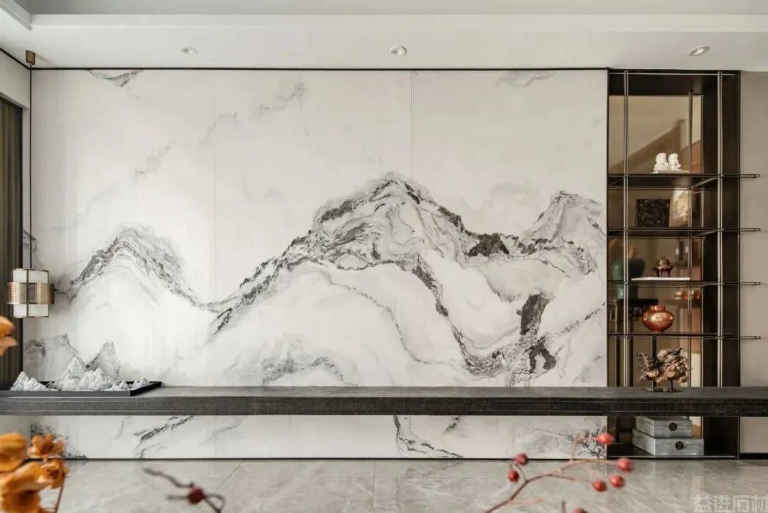 山水画大理石背景墙，高级的起源是中国风(图47)